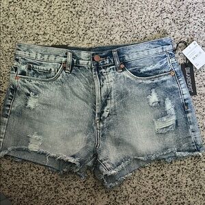 Blank NYC Blue Jean Shorts Distressed Cut-Off